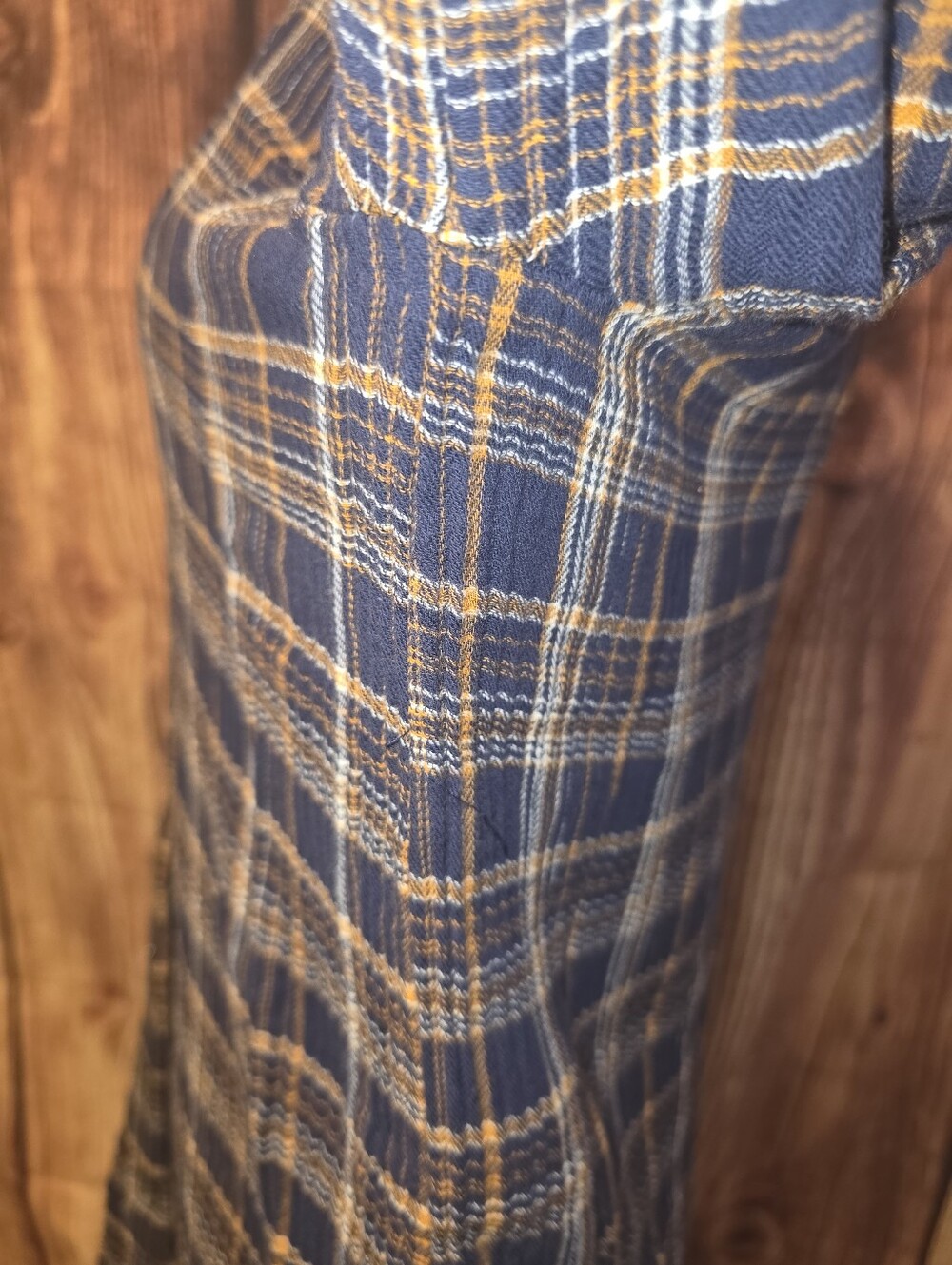Madewell Ruffle Shirt Dress Size M Plaid - Picture 7 of 10